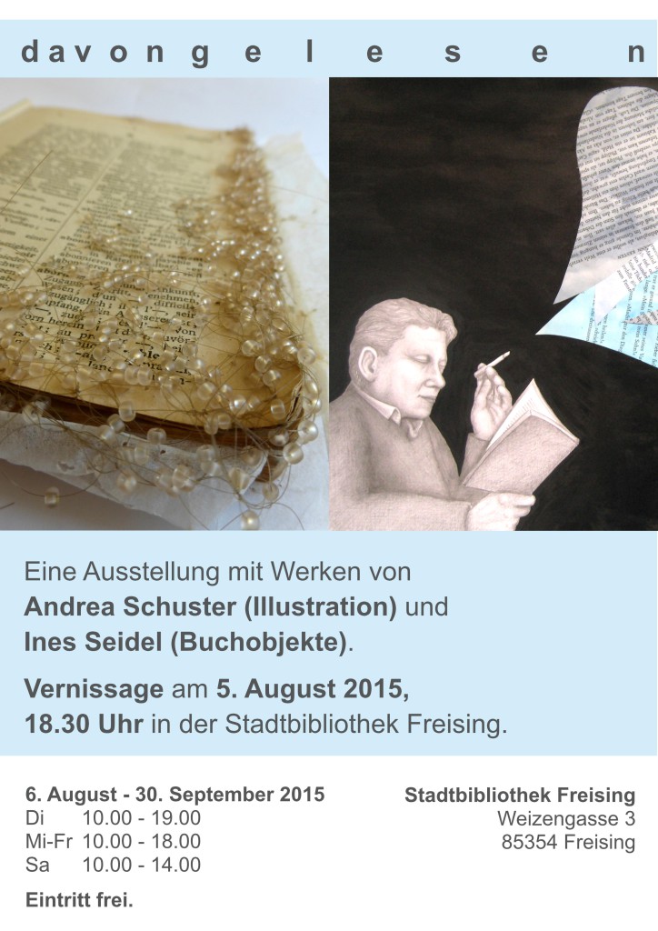 davongelesen/read away. exhibition at the library of Freising starting on Aug 5 2015