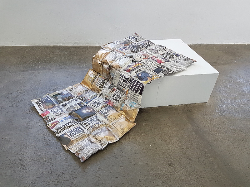 Softening. altered newspapers. Ines Seidel
